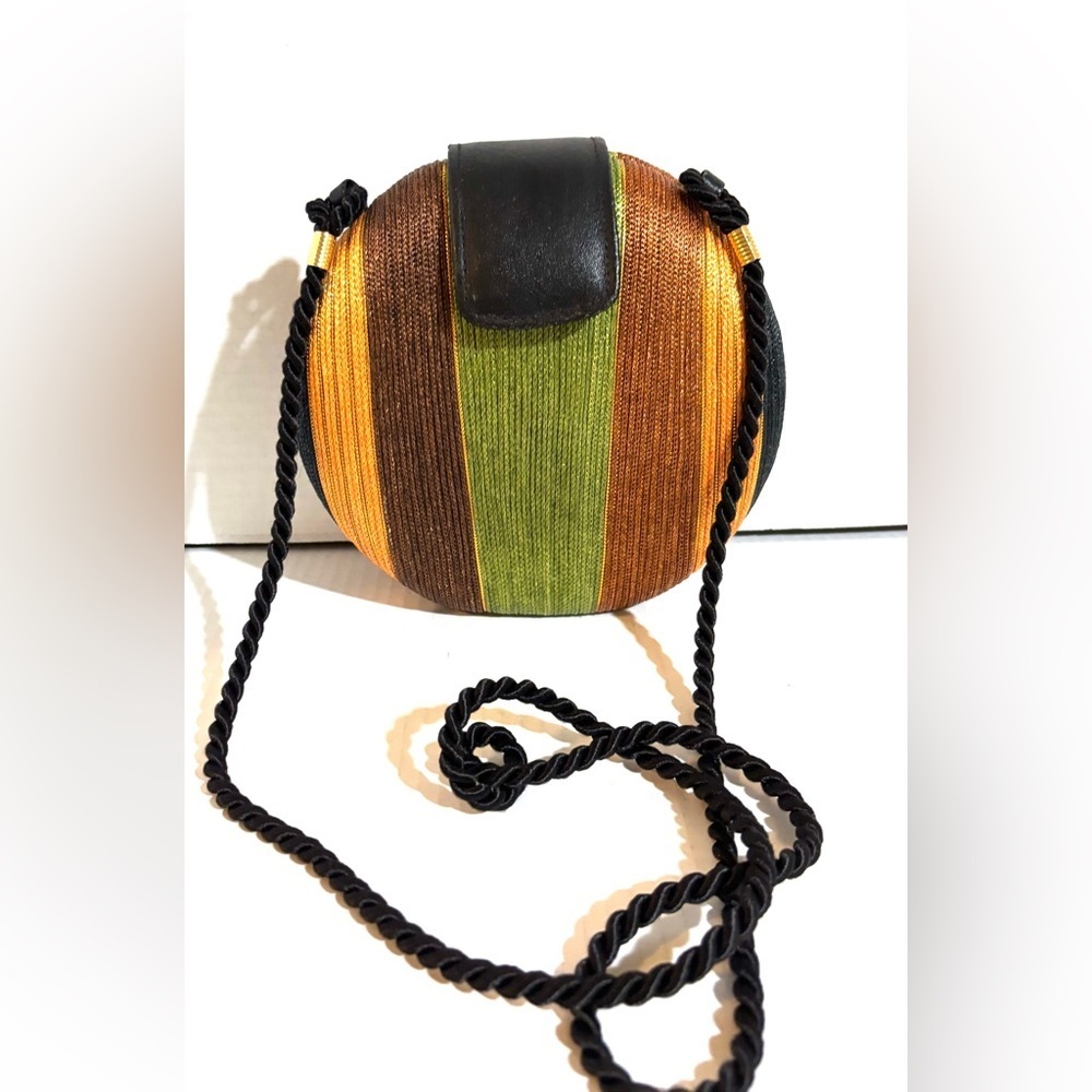Multicolor Striped Women's woven crossbody clutch Bag